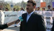 Vice Chairman JKLF Mr. Saleem Haroon talking to media
