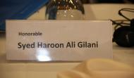 Name Tag of Honourable Syed Haroon Ali Gillani 