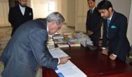 Ambassador (R) Khalid Khattak, Former Ambassador of Pakistan to Russia making registration