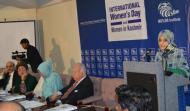 Ms. Farzana Yaqoob, Minister for Social Welfare, Azad Jammu & Kashmir giving her speech