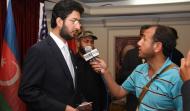 Chairman MUSLIM Institute Sahibzada Sultan Ahmad Ali sharing views with jornalists