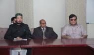 (left to Right) Chairman MUSLIM institute Sahibzada Sultan Ahmad Ali, Mr.Adil Elawad, Counsellor Embassy of Soudan and President Islamabad Chamber of Commerce & Industry Mr.Zafar Bakhtawri