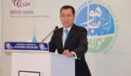 H. E. Mr. Jononov Sherali, Ambassador of Tajikistan to Pakistan, giving speech as Guest of Honour